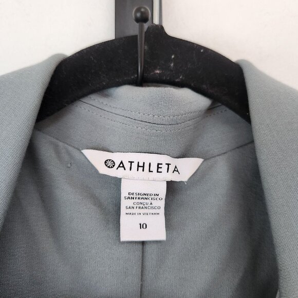 Athleta Comfy Eastbound Blazer Jacket Sage Green Stretch Slouchy Women's 10 - Picture 6 of 7